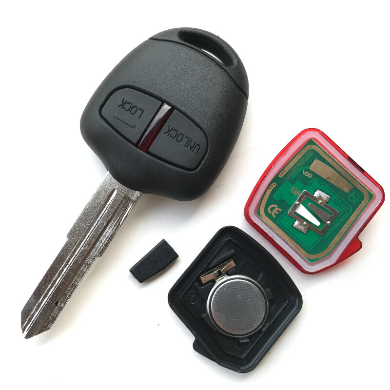 2 Knop Afstandsbediening Sleutel Voor Mitsubishi Triton Pajero Lancer Outlander Montero Complete Auto Smart Key ID46 Chip 433 Mhz MIT8 blade