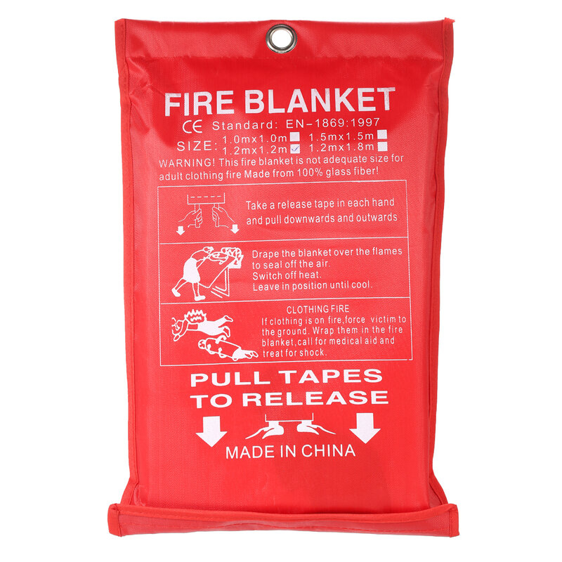1M x 1M Sealed Fire Blanket Home Safety Fighting Fire Extinguishers Tent Boat Emergency Survival Fire Shelter Safety Cover