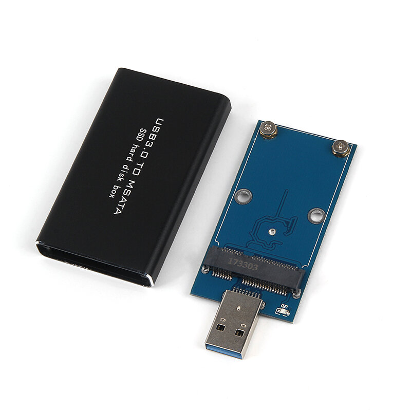 Carcasa de disco duro MSATA a USB 5gbps, adaptador M2 SSD externo HDD, caja móvil HDD, USB 3,0 a mSATA, USB3.0