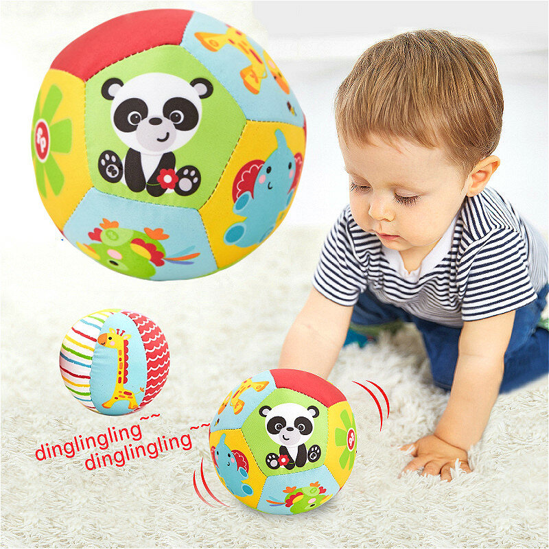 Мягкая тканевая погремушка-мяч для детей 0-12 месяцев, мягкая плюшевая игрушка-животное, погремушка для младенцев, Мобильная развивающая сенсорная игрушка для новорожденных