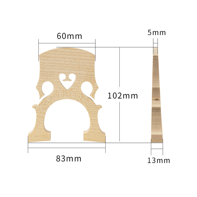 Jembatan Selo Maple Dasar Jembatan Maple untuk Penggunaan Praktik 4/4 3/4 1/2 1/4 1/8 Jembatan Cello