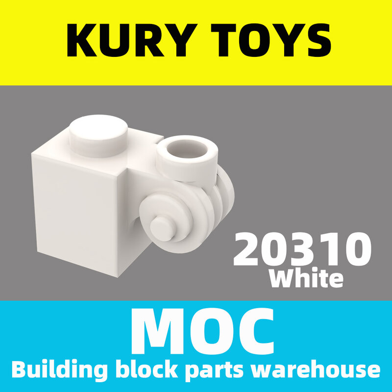 Kury Toys-piezas de bloques de construcción para ladrillo, MOC DIY para 20310, modificado 1x1 con desplazamiento con perno hueco para ladrillo modificado