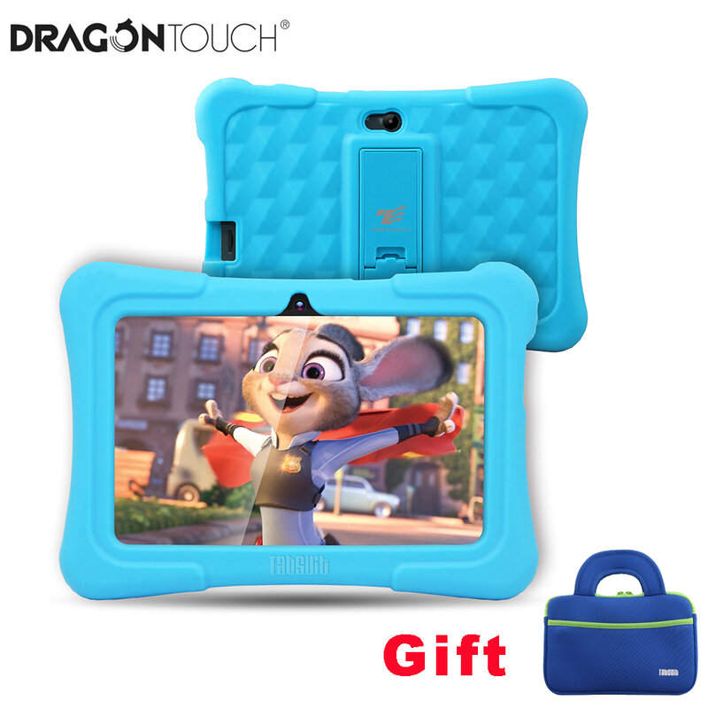 Детский планшет Dragon Touch Y88X Plus, экран 7 дюймов, HD IPS, сенсорный экран, Android 8,1, Wi-Fi, 1 ГБ/16 ГБ, сумка для планшета, планшет на Android
