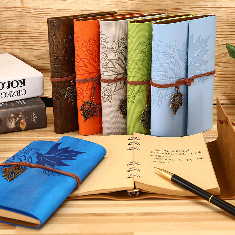 Записная книжка в ретро-стиле из искусственной кожи со сменой цвета, записная книжка с индивидуальным логотипом, портативный ремешок, креативный дневник