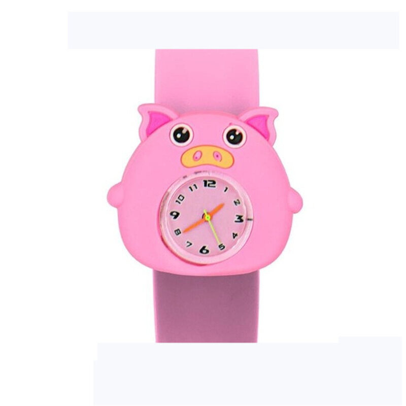 Cartoon Cat Mouse Dog Pink Pig Children's Watch Flapping Sports Quartz Watch for 3-10 Years Old Boys Girls Kids Gift Clock