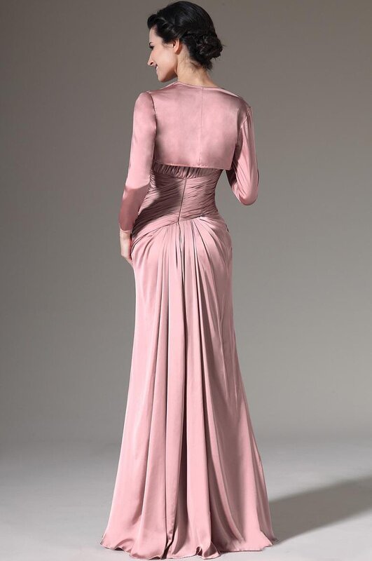 Платье-Русалка из двух предметов с курткой в стиле знаменитостей пыльно-розовое атласное кружево с бисером для гостей свадьбы элегантное Новое