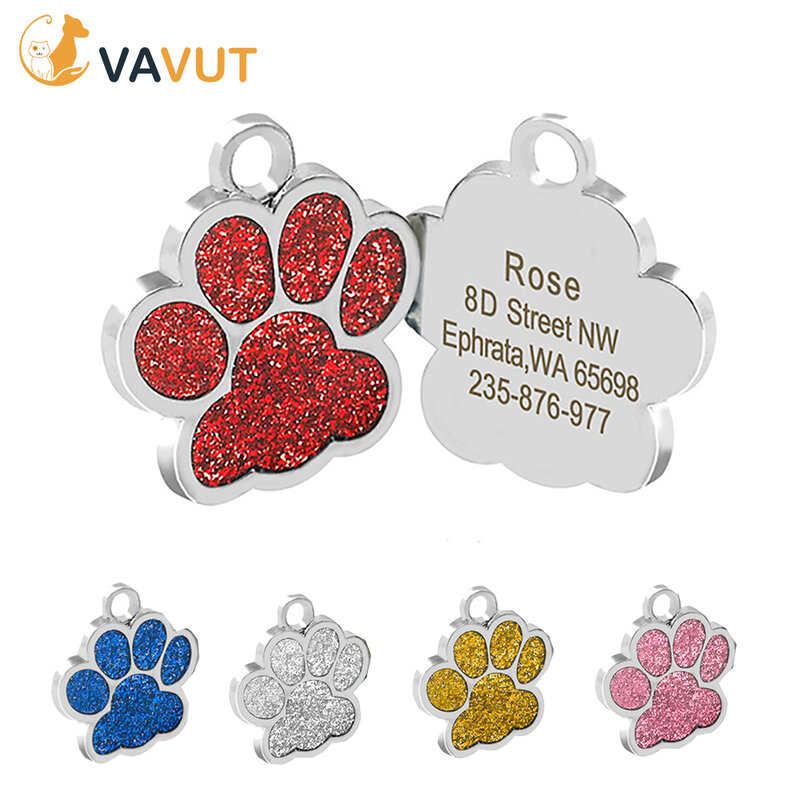 Pet ID Tag Personalized Dog Tags Engraved Name Tag for Dogs Cat Puppy Pets ID Name Collar Dog Nameplate Pet Accessories Bulldog