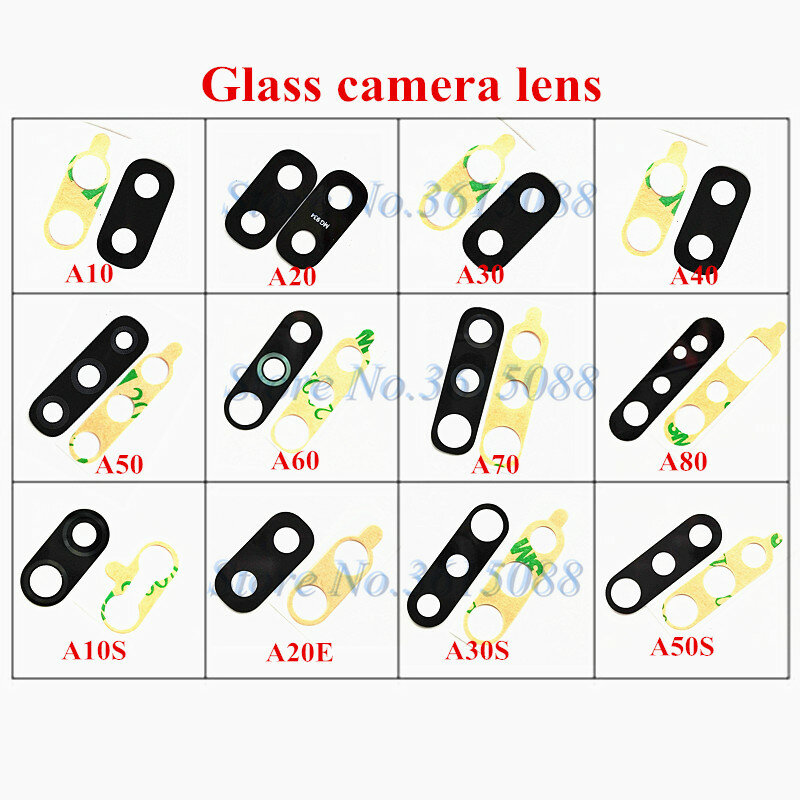 1x Новый стеклянный объектив для задней камеры с клеем для Samsung Galaxy A10 A10S A20 A20E A30 A30S A40 A50 A50S A60 A70 A80