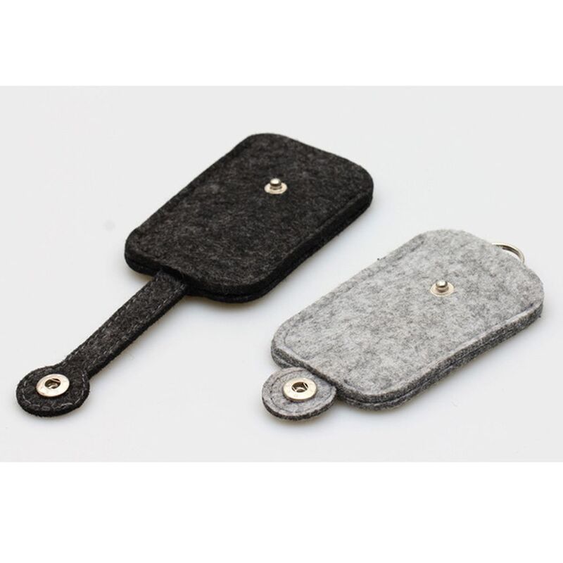 1Pc Fashion Car Key Bag Wallet Purse Woolen Felt Keychain Holder Pocket Keys Organizer Pouch Case Bag for Men Housekeeper 2022