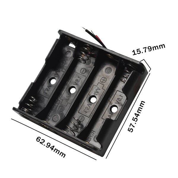 1PCS AA Size Battery Holder Case Box 2 3 4 5 6 8 10 Slot With Wire Leads No Cover&Switch Batteries Organizer Plastic Storage