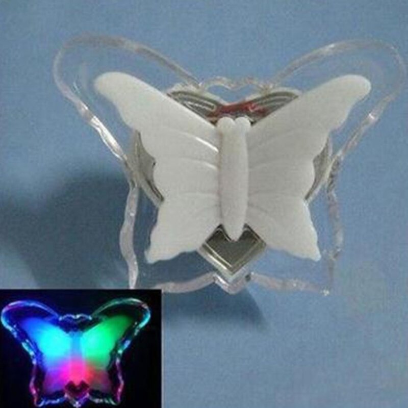 Lampu Malam LED Hemat Energi 0.1W Lampu Bentuk Kupu-kupu Kreatif Lampu Led Soket Romantis untuk Dekorasi Kamar Anak-anak