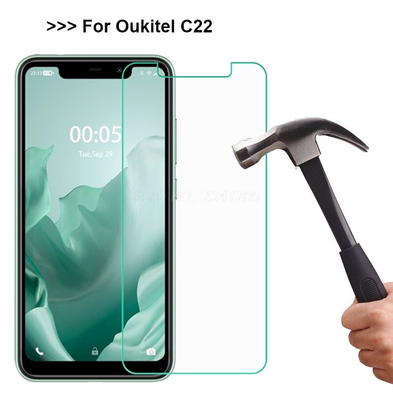 Oukitelc21用強化ガラスプロテクター5.86 ",2〜1個,9dフィルム,oukitelc22用保護ガラスカバー