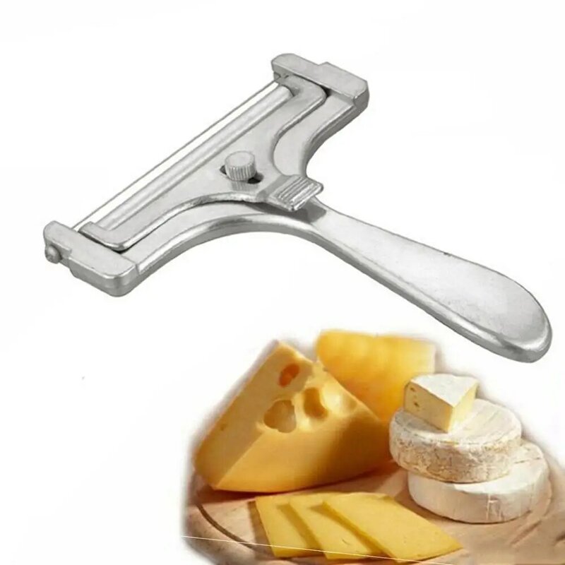 Rebanador de queso ajustable, Rallador de mantequilla de aluminio antiadherente, cortador para el hogar, herramienta de cocina, 1 unidad