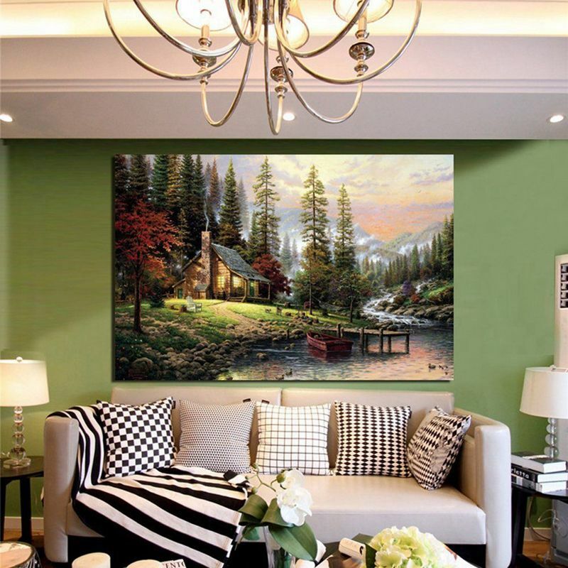لوحة زيتية عالية الدقة على القماش بدون إطار ، لوحة جدارية فنية ، صورة لغرفة المعيشة وغرفة النوم ، ديكور المنزل