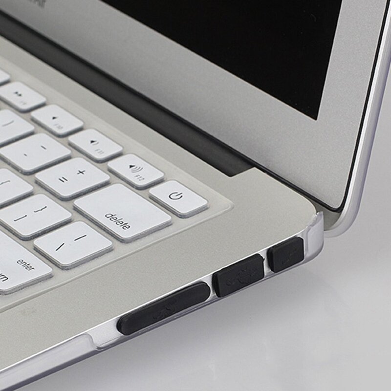 Couvercle de prise anti-poussière en silicone, bouchon professionnel, ordinateur portable, anti-poussière, USB, adapté pour Macbook, ensemble de 12 pièces