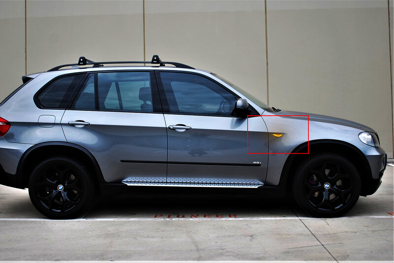 ANGRONG-indicador lateral de lente ahumada, luz de repetición LED para BMW X3 X5 E70 X6 E71 E72, color negro ámbar, 2 uds.