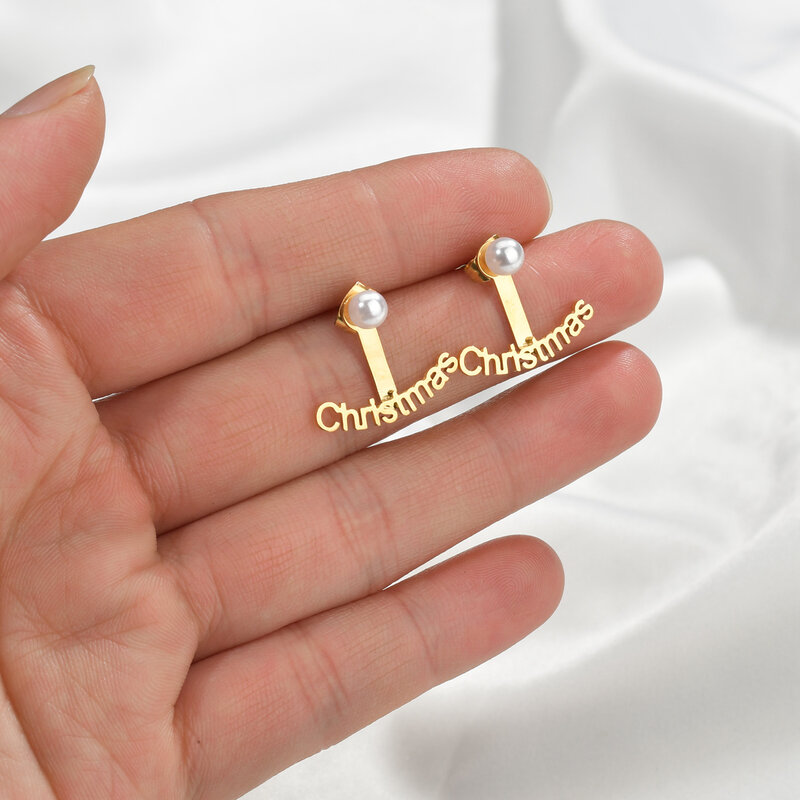 Atoztide Multi-designs Custom Name Stud Earrings for Women Customized Initial Nameplate Cursive Letter Earring Birthday Gift