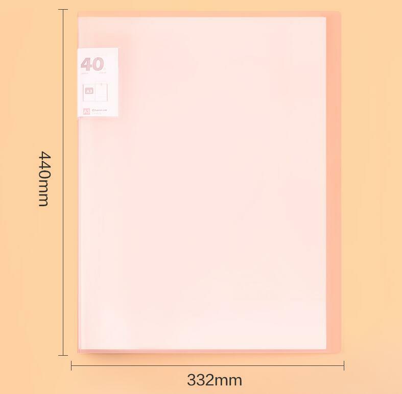 Pasta de apresentação A3, pasta transparente, inserção vertical, para exibição de livros, tamanho 297x420mm, página 60/40