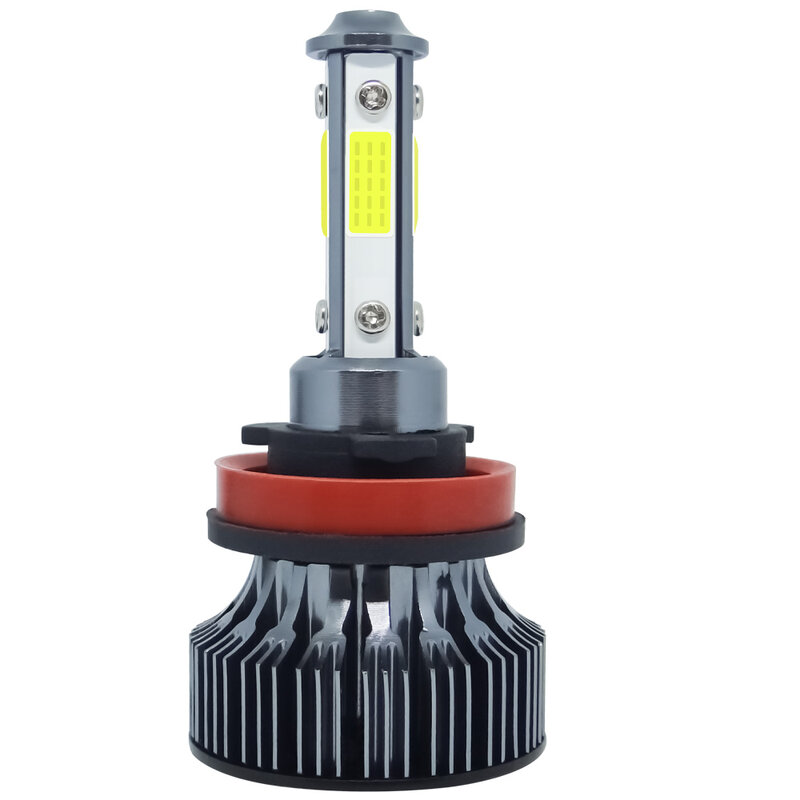 Lâmpada LED de luz de neblina automática, farol de carro mini, 4 lados, 80W, 16000LM, H7, H8, H9, H11, H4, 880, 9005, 9006, 6500K, 12V, 2 PCes