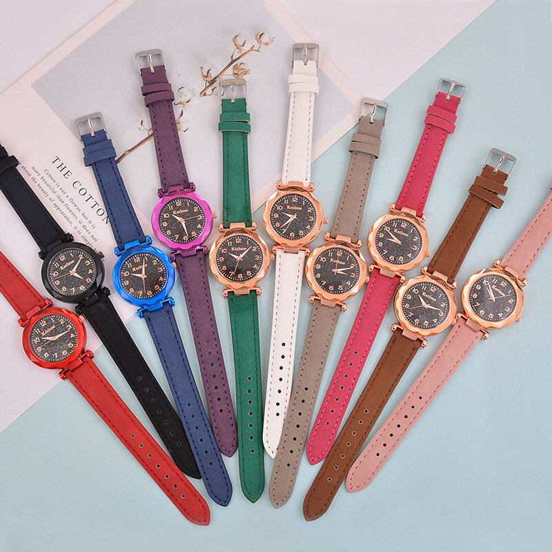 2020 Nieuwe Merk Sterrenhemel Vrouwen Horloge Mode Elegante Magneet Gesp Vibrato Paars Goud Dames Horloge Luxe Vrouwen Horloges