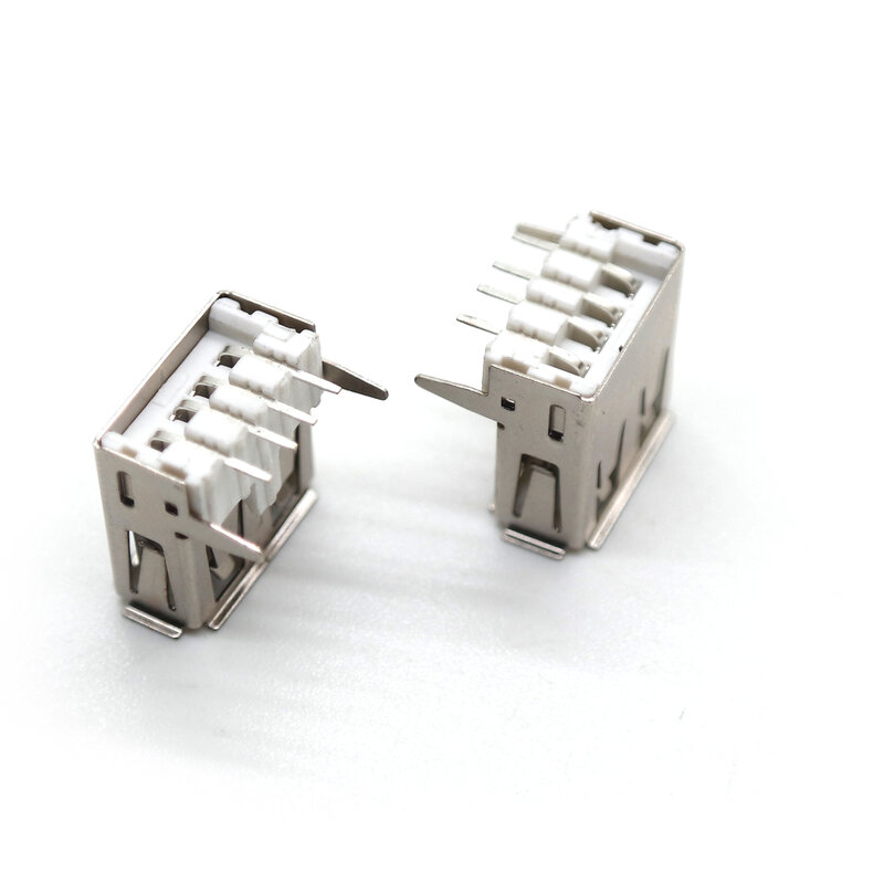 10 stücke USB weiblichen sitz eine weibliche 90 ° gerade pin dip plug-in crimpen lautsprecher metall stecker-in daten lade USB steckdose