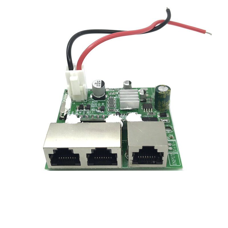 Módulo de interruptor de 3 puertos Gigabit poe, placa base PCBA, 48V, 2a, 96w-144w, 3 puertos, 10/100/1000M, RJ45, puerto de contacto POE