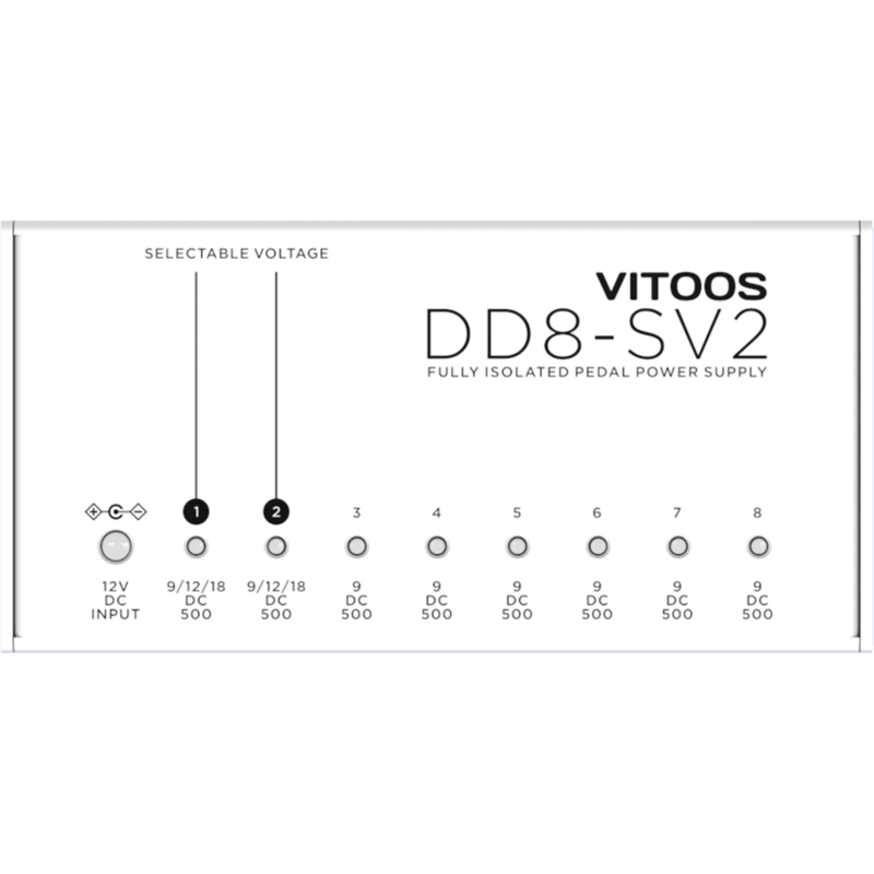 Vitoos DD8-SV2 ISO8 Upgrade Effect Pedaal Voeding Volledig Geïsoleerd Filter Rimpel Ruisonderdrukking High Power Digitale Effector