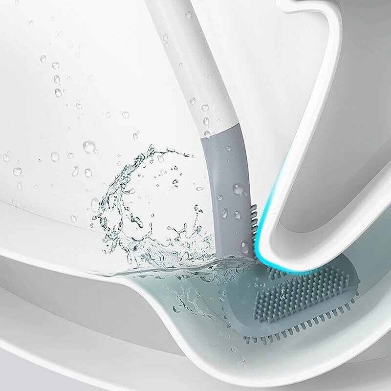 Set di scopini per wc in Silicone da Golf spazzola per la pulizia della toilette con manico lungo accessori per il bagno igienici moderni neri