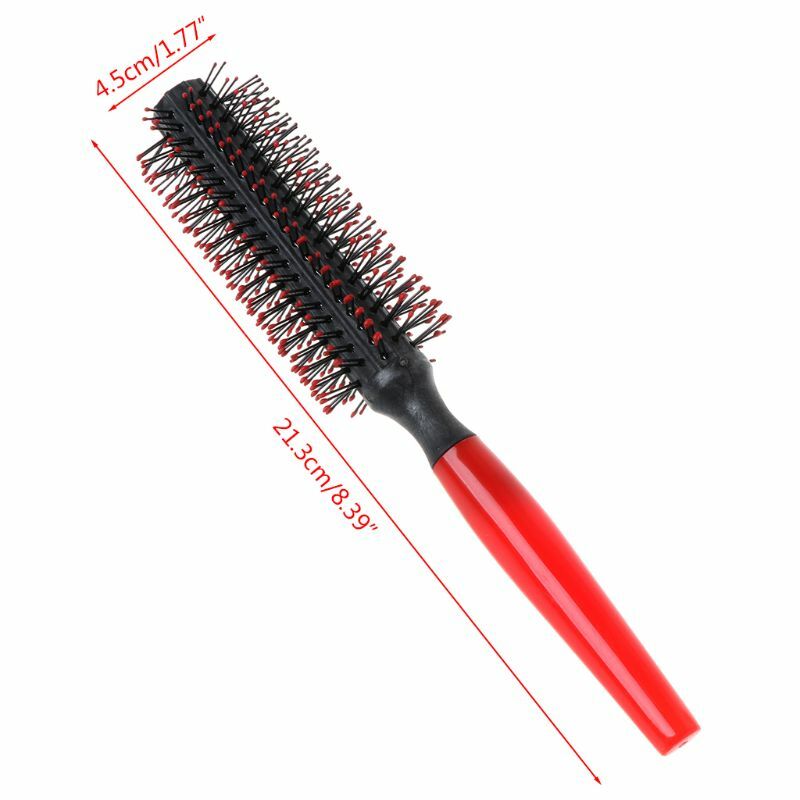 Women Girls Plastic Roll Round Curly Hair Comb Cylinder Pear Flower Round Hairdressing Massager Brush Beauty Salon Styling Tool