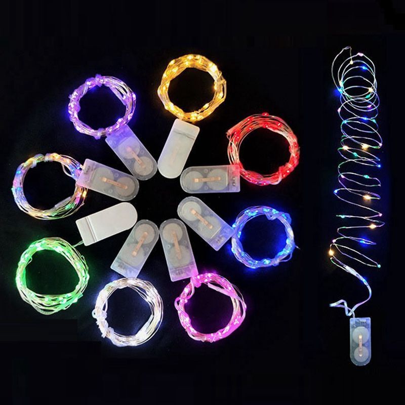 Guirnalda de luces LED de alambre de cobre para decoración del hogar, guirnalda de luces de Navidad para boda, jardín, 2m/5m/10m