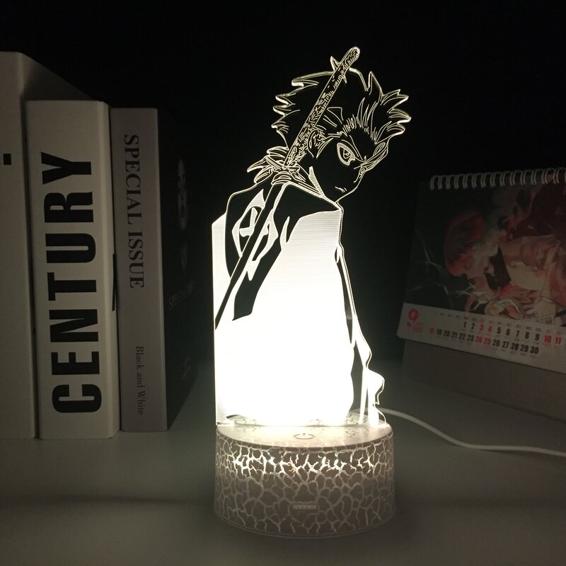 Wybielacz Anime toulhirou 3D biała podstawa dekoracja lampa do sypialni lampka nocna fajny prezent urodzinowy akrylowa lampka nocna LED Dropship