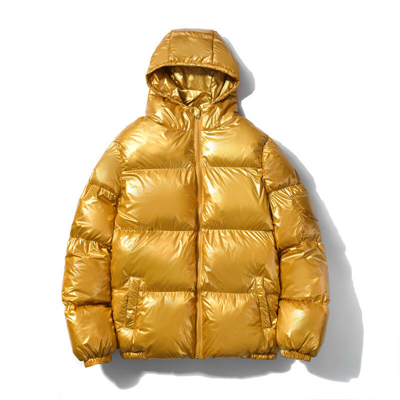 MRMT 2024 Brand winter cappotto in cotone brillante tinta unita da uomo trend cappotto imbottito in cotone addensato con cerniera allentata riflettente