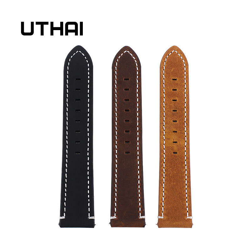 Cinturini per orologi UTHAI P18 18mm 20mm 22mm cinturino per orologio in pelle di vitello retrò di fascia alta con cinturini in vera pelle