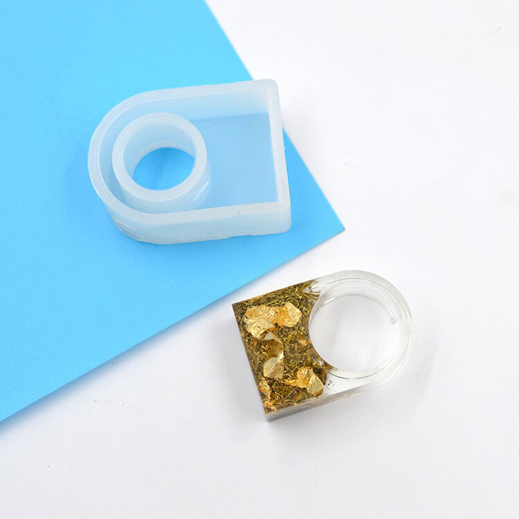 Molde de silicona de 3 piezas para joyería, molde de anillo de estilo clásico, hecho a mano, herramienta artesanal de resina epoxi