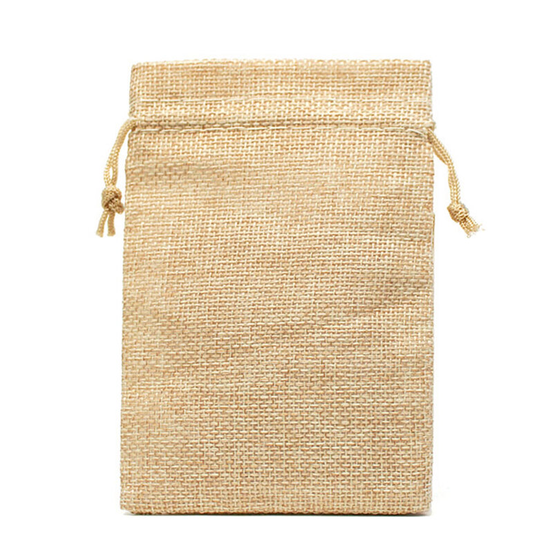 1PCS Drawstring Gift Bags Natural Burlap Hessia Jewelry Pouch Jute Gift Bags Jewelry Packaging Wedding Bags  Favor Bags Pink