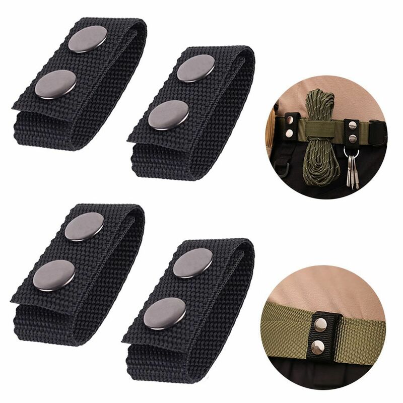 1/4/8Pcs Durable Double Snaps Portable Sports Belt Keeper Heavy Duty Belt Buckle Nylon Strap