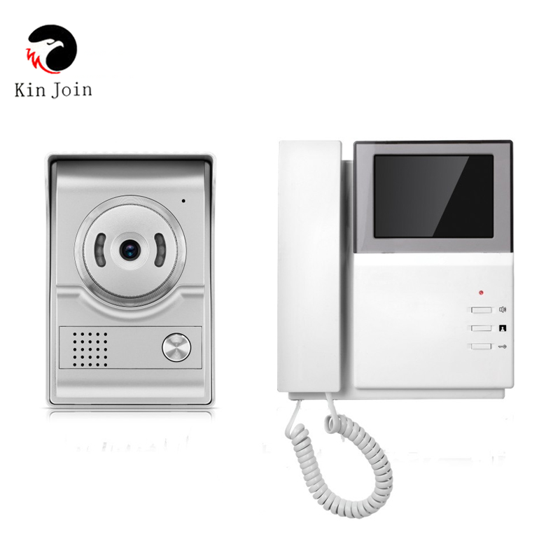 Versátil Video Intercom para Apartamento, Color LCD Handset, Video Door Phone, Chamada Direta, Alta Qualidade, 4,3 pol