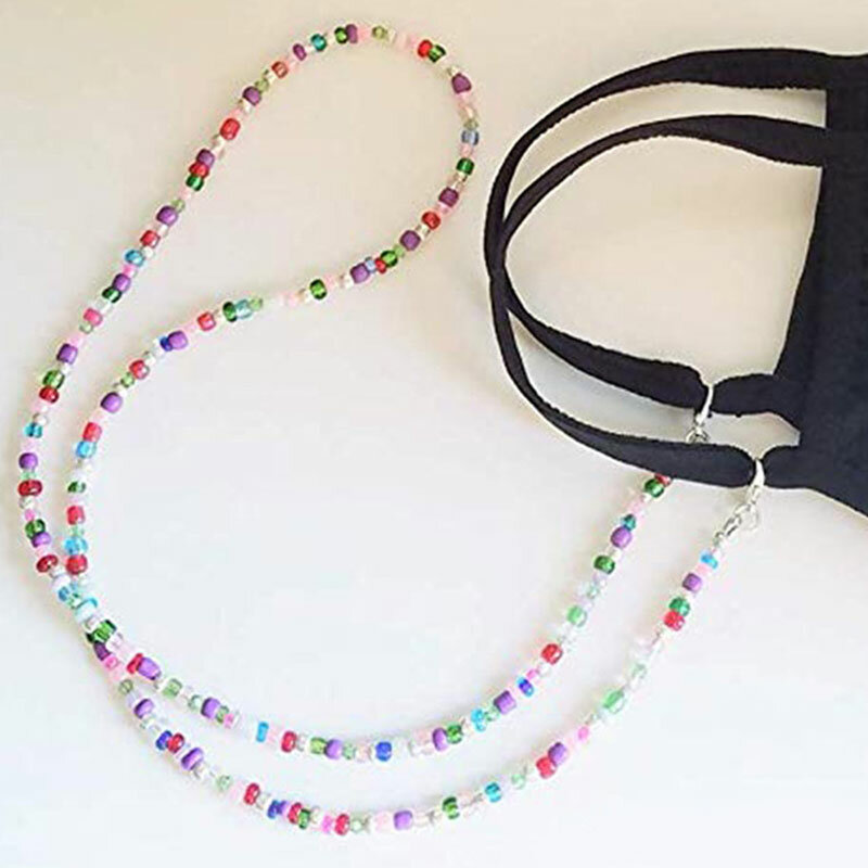 Цепочка для очков женская, богемный цветной шнурок с бусинами, нескользящая цепь на шею для очков и солнцезащитных очков