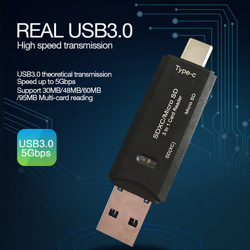 Ginsley متعددة بطاقة قارئ USB3.0 SD/مايكرو SD TF وتغ الذكية الذاكرة بطاقة محول لأجهزة الكمبيوتر المحمول usb نوع C Cardreader
