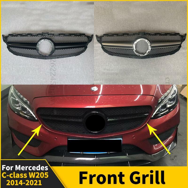 Body Kit Facelift Frente Corrida Grill Guarnição Modificado Grille Para Mercedes Benz C Class W205 2014 2017 2018 2014-2021 AMG C180 C300