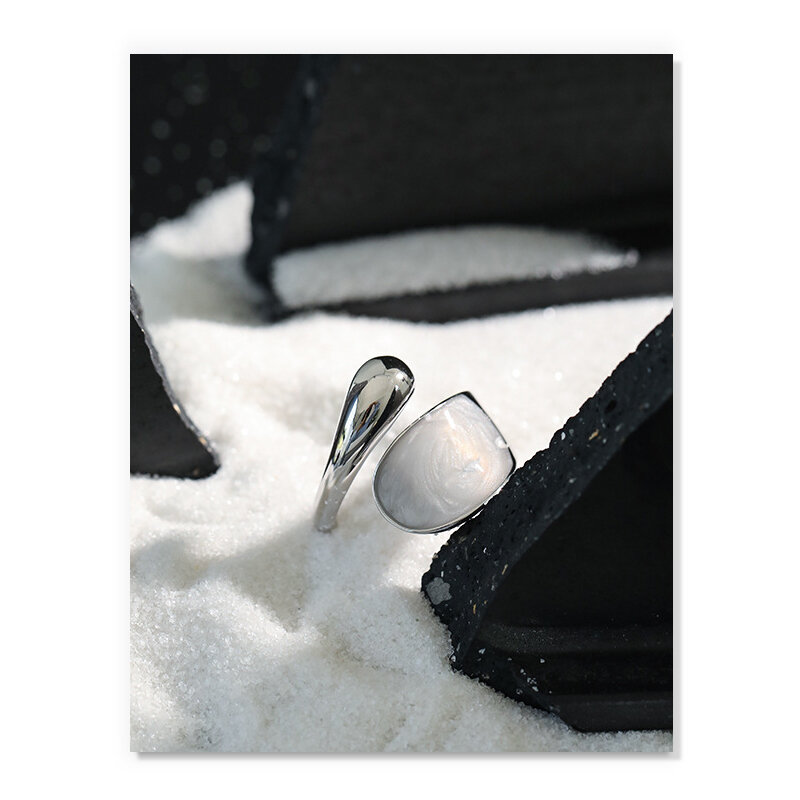 S'STEEL-Anillos coreanos de Plata de Ley 925 para mujer, sortija de apertura irregular Vintage minimalista, joyería de Anello Argento 925