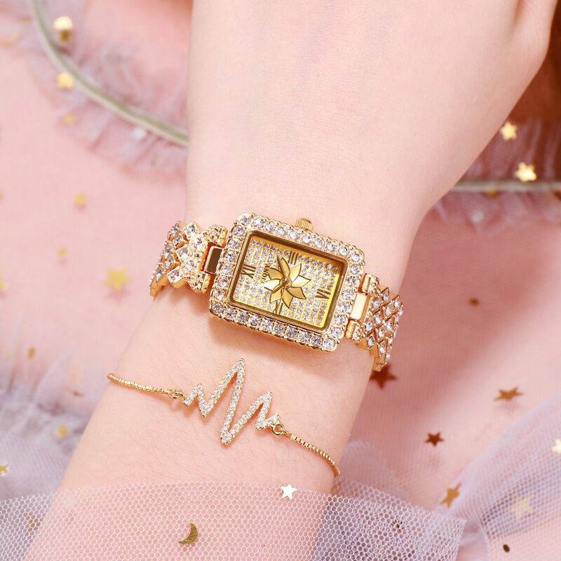Luxo cheio de diamante relógio feminino cristal senhoras pulseira relógios de pulso relógio relojes quartzo senhoras relógios para mulher 837935