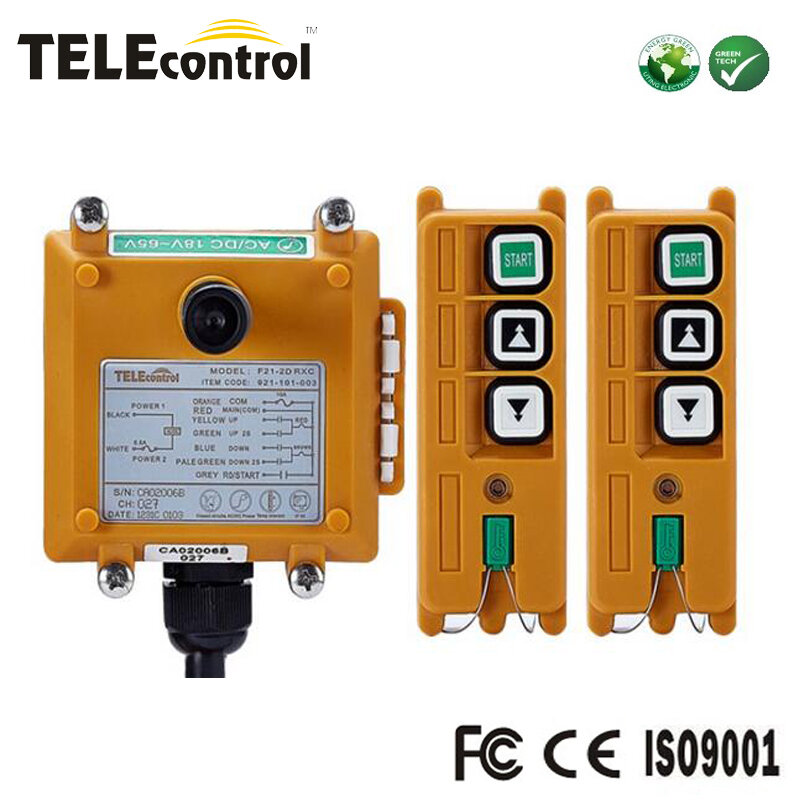 Telecrane-sistema de control múltiple, F21-2D, dos pasos, arriba y abajo, transportador de radio, control remoto con 2 transmisores