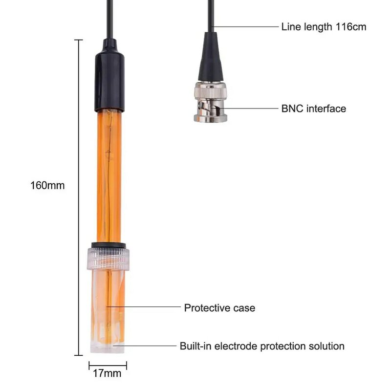 Yieryi ORP Eletrodo Sonda Teste para Aquário, Eletrodo de Laboratório Hidropônico, Medindo a Intensidade Redox, Conector BNC Q9