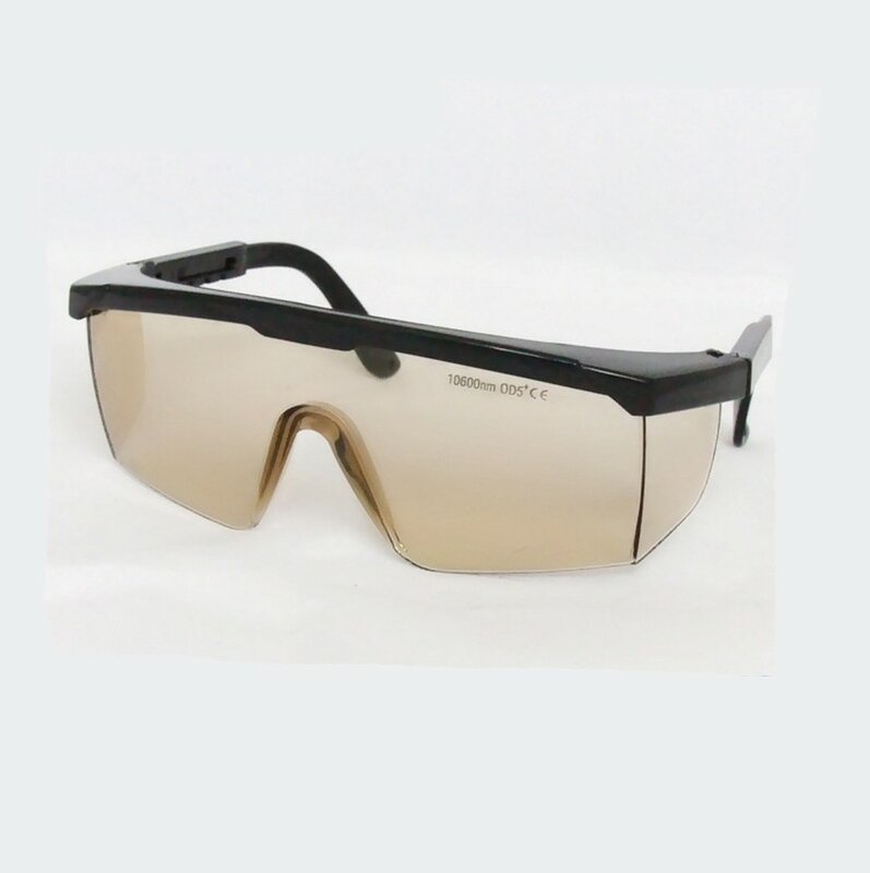 Laserowe okulary ochronne Co2 do lasera Co2 10600nm, CE O.D 5 + VLT>95% z czysta ściereczka i czarna torba bezpieczeństwa