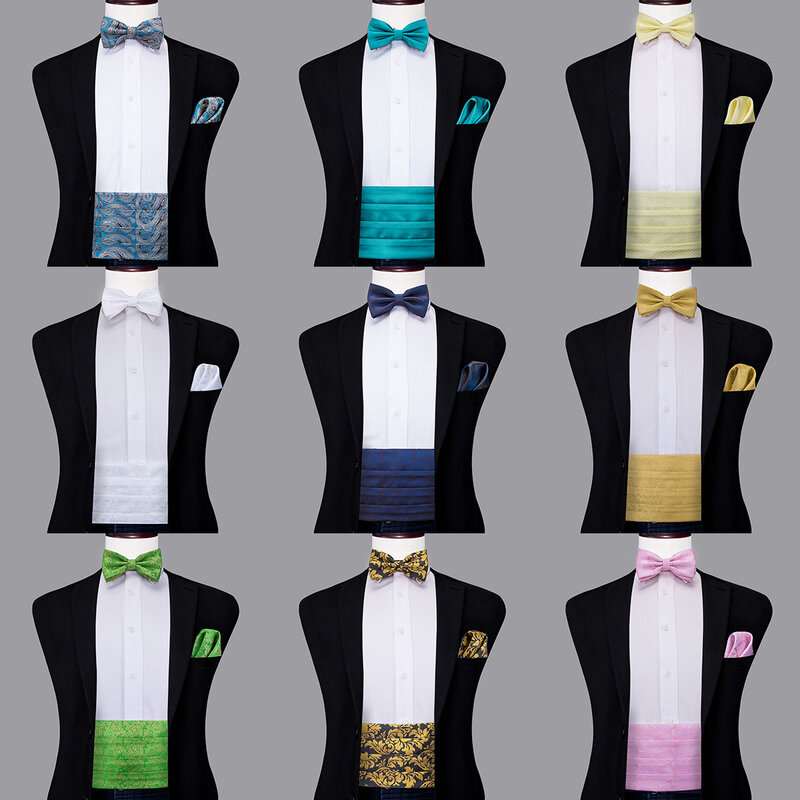 Hi-Dasi Vintage Cummerbunds Sabuk untuk Pria Suit Tuxedo Fashion Floral Paisley Pria Celana Sutra Elastis Sabuk Top Kualitas
