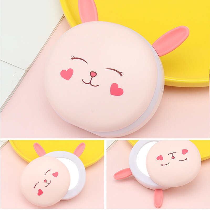 Mini Pocket USB Rechargeable Power Bank Portable Hand Warmer Electric Makeup Mirror LED Light Double-Sided Heating Electric Hand