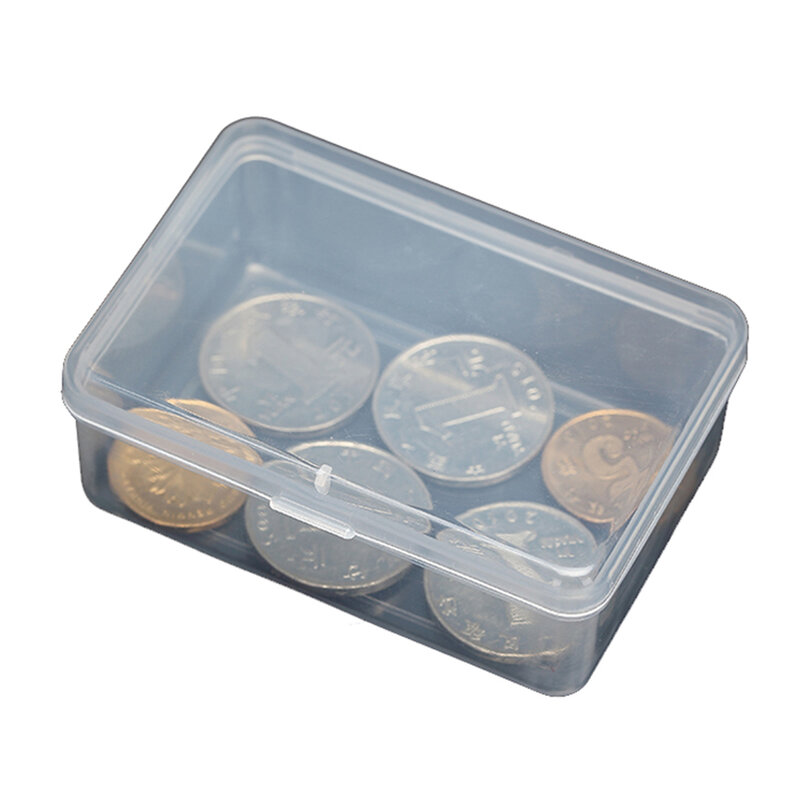 Jewelry Organizer Box for Beads Earrings Storage, Clear Plastic Empty Box Container for Small Accessories 7.6x5.2x3cm