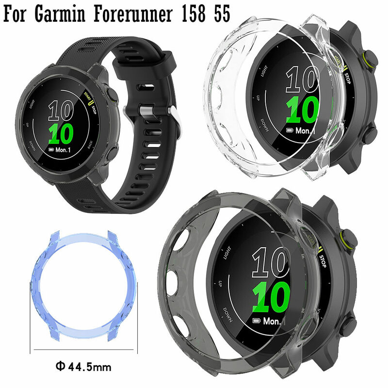 Funda protectora para reloj inteligente Garmin Forerunner 55 158, carcasa protectora, marco de parachoques, transparente, suave, ultrafina, accesorios de Tpu