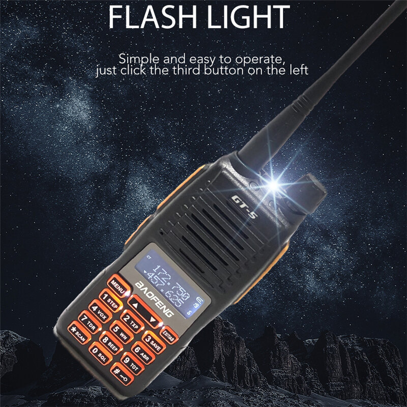 2021 bf GT-5 10w baofeng walkie talkie longo alcance 10 km em dois sentidos rádio presunto duplo ptt hf transceptor rádios portáteis atualizar novo